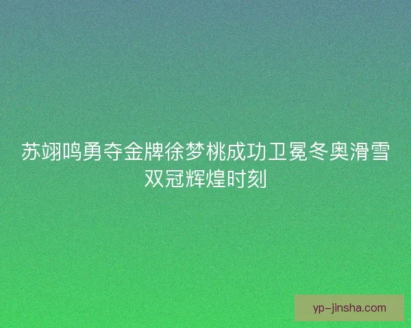 苏翊鸣勇夺金牌徐梦桃成功卫冕冬奥滑雪双冠辉煌时刻 苏翊鸣勇夺金牌徐梦桃成功卫冕冬奥滑雪双冠辉煌时刻